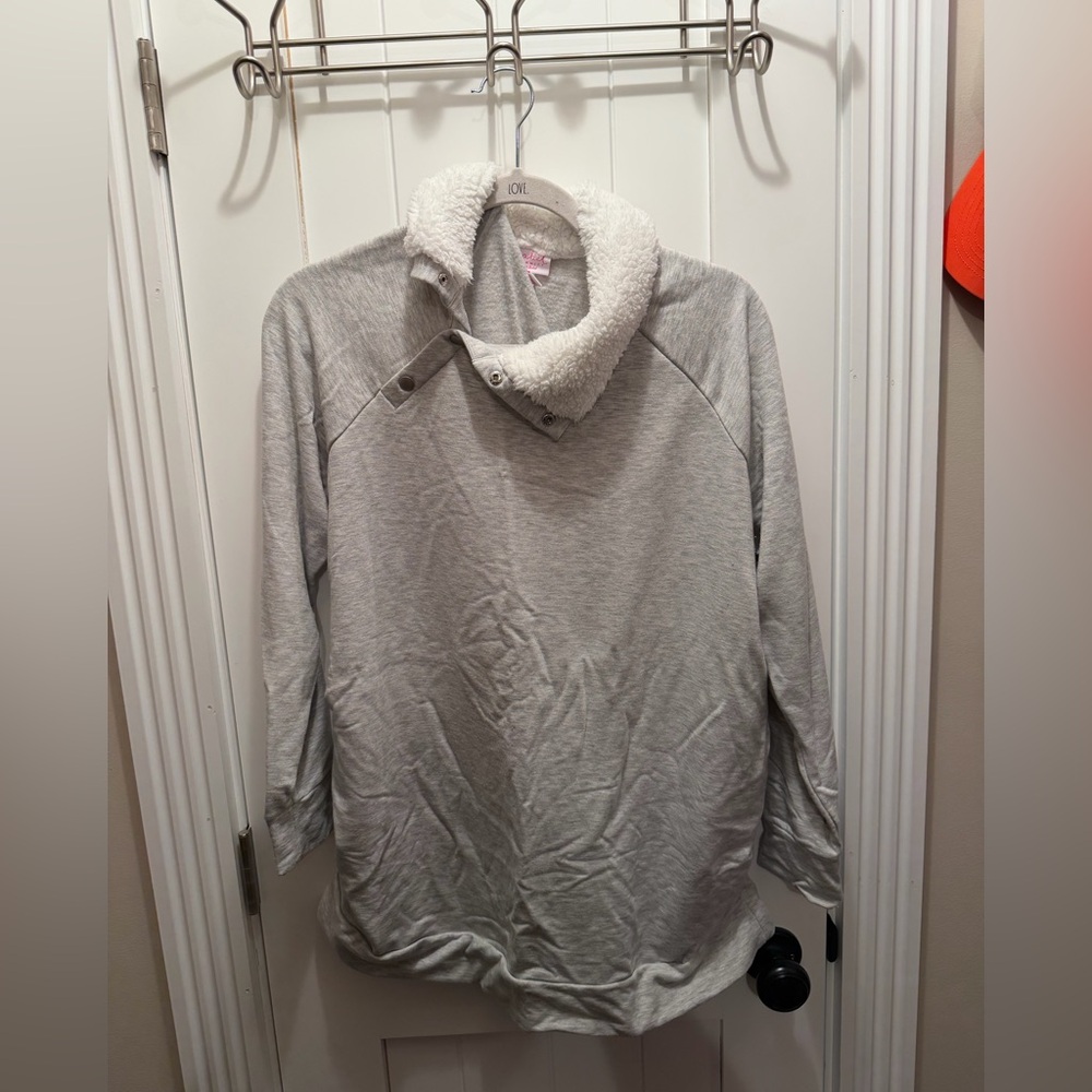 Isabel Maternity by Ingrid & Isabel Gray Cowl Neck Sweater